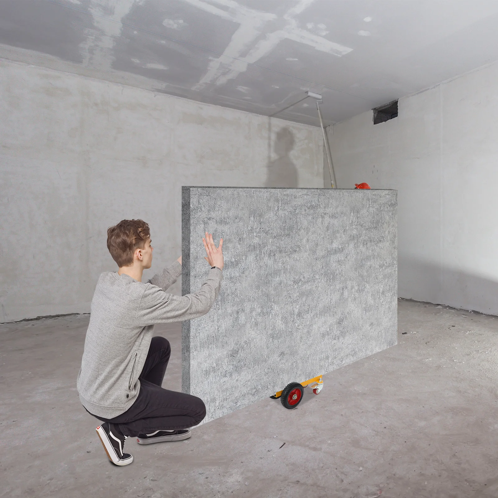 4-Wheel Door Dolly Panel Mover, 19.69*3.35in Groove Internal Size, 500kg/1102.31lbs Load(On Flat Roads), Transport Roller Dolly