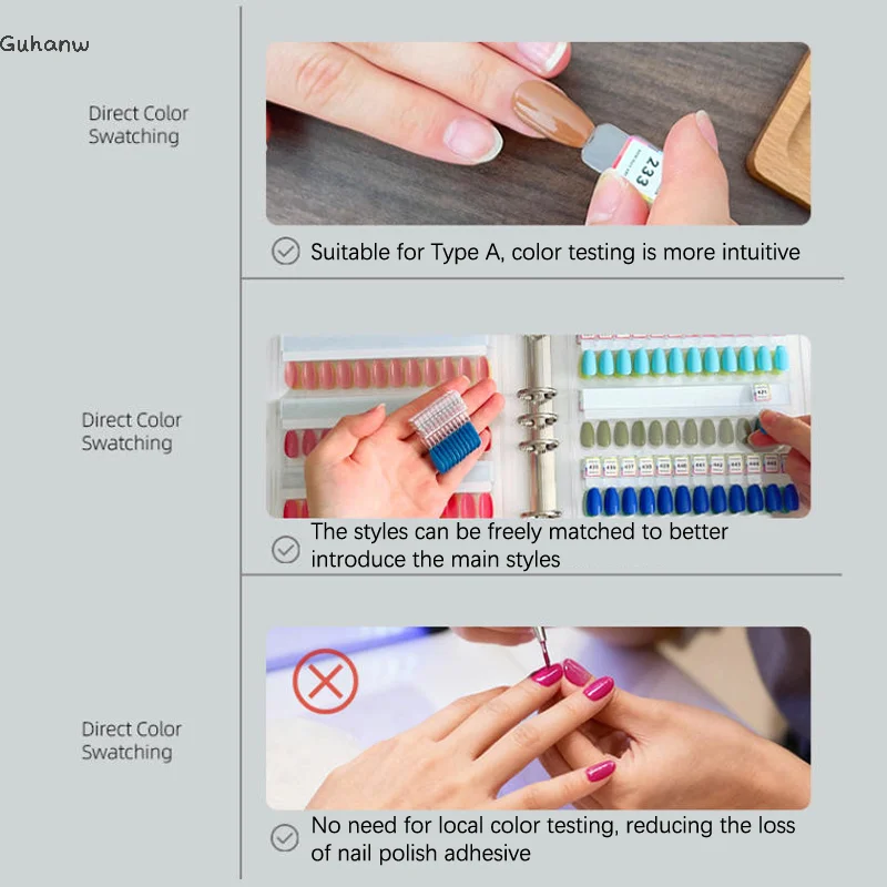 

[WHB]120/180/240 Colors Magnetic Tips Nail Art Swatch Book Manicure Color Test Storage Book Large Acrylic Works Display