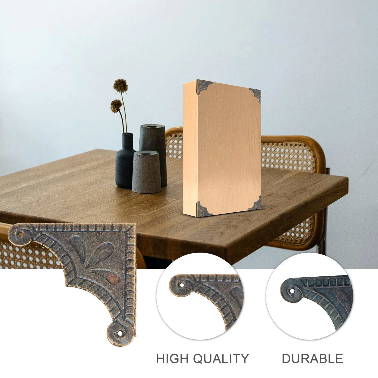 

20Pcs Retro Box Corner Protectors Durable Guard for Wooden Jewelry Furniture Case Safety Box Corner Protectors