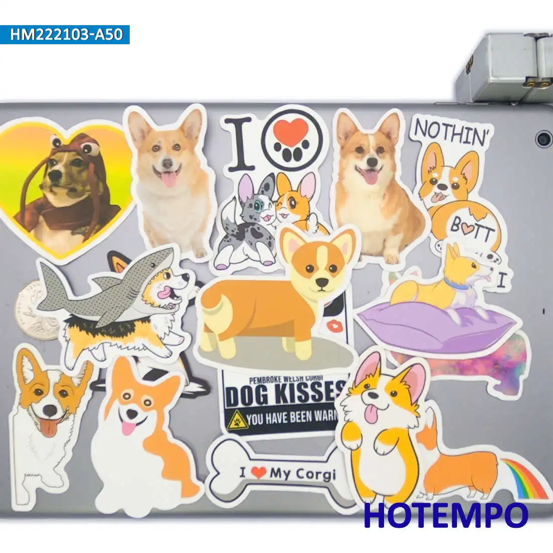 50Pieces Cute Welsh Corgi Pembroke Cartoon Dog Funny Animal Graffiti Stickers for Notebook Guitar Phone Laptop Bike Car Sticker