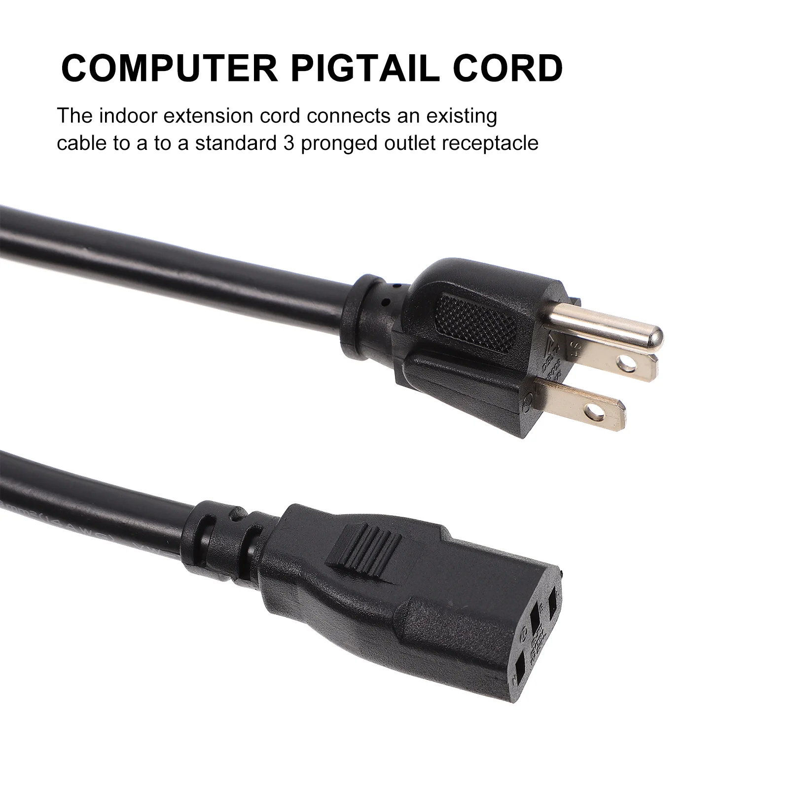 

1Pcs Us Plug 3-Prong Power Cord Flame Retardant Extension Cable for Household Electrical Appliances Power Cable