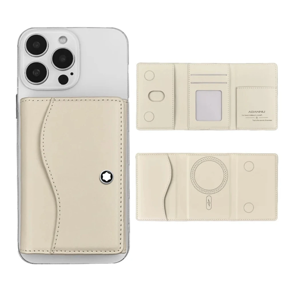 Высококачественная сумка для карт из искусственной кожи Busine Sle Bla Trifold с магнитным чехлом для iPhone 17, 16, 15, 14, 13, Pro Max, держатель для карт Magsafe