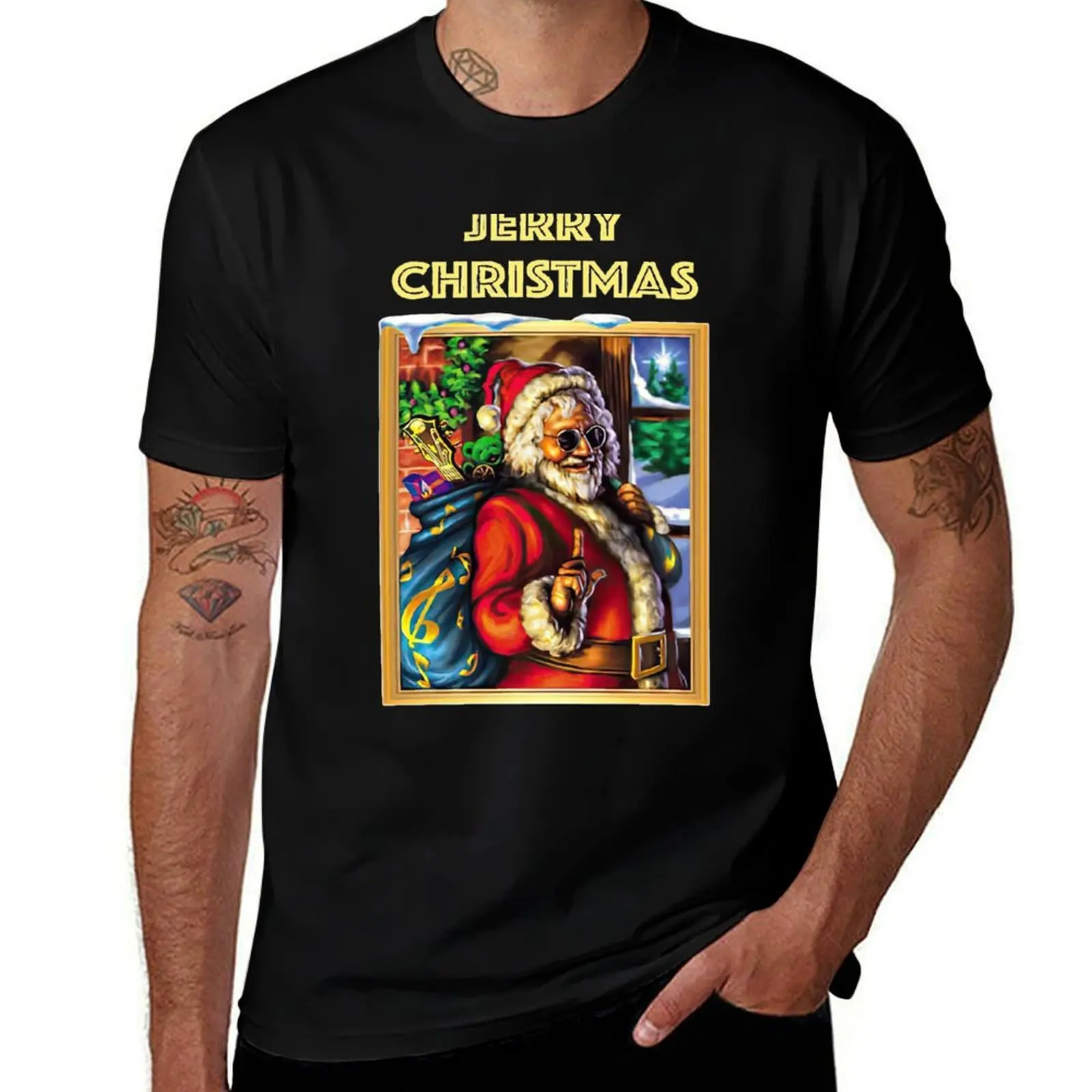 

Santa claus Jerry Christmas T-Shirt Classic Crew Neck Cotton T-Shirt