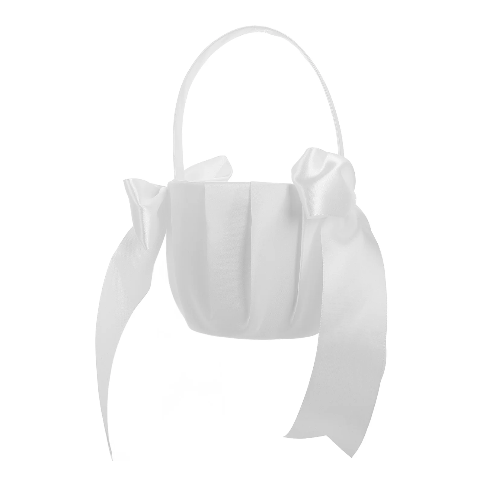 

Flower Girl Baskets Wedding Flower Basket Large Bowknot Fabric H Bride Ceremony Party Decorations Petal Scatter Storage