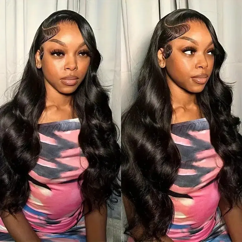 Rosabeauty HD Body Wave Nature Color For Women 13X6 Transparent Lace Frontal Wig 13X4 Front Human Hair Glueless Wig 250% Density