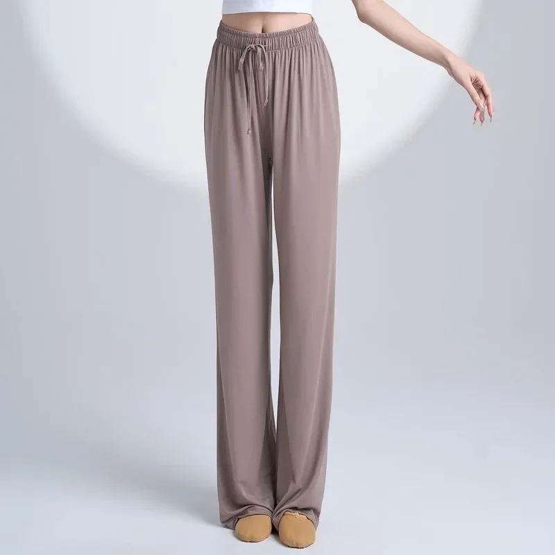 

Новые танцевальные брюки, женские брюки для современных танцев для взрослых, широкие брюки из модала, женские прямые свободные брюки для классических тренировок