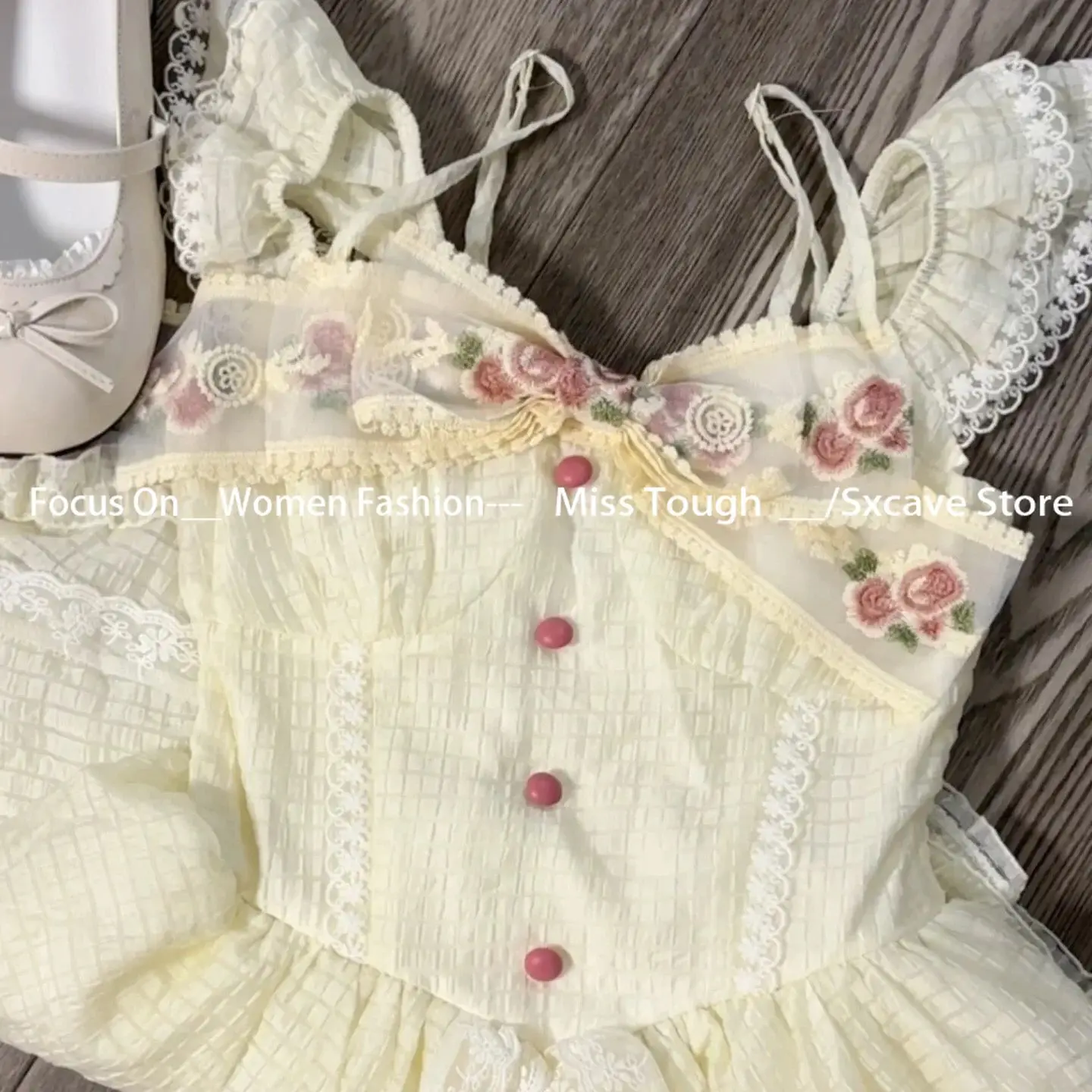 Summer Japanese Kawaii Sleeveless Dress Women Casual Y2k Clothing 2000s American Vintage Lace Mini Dress Outwear Korean Fashion
