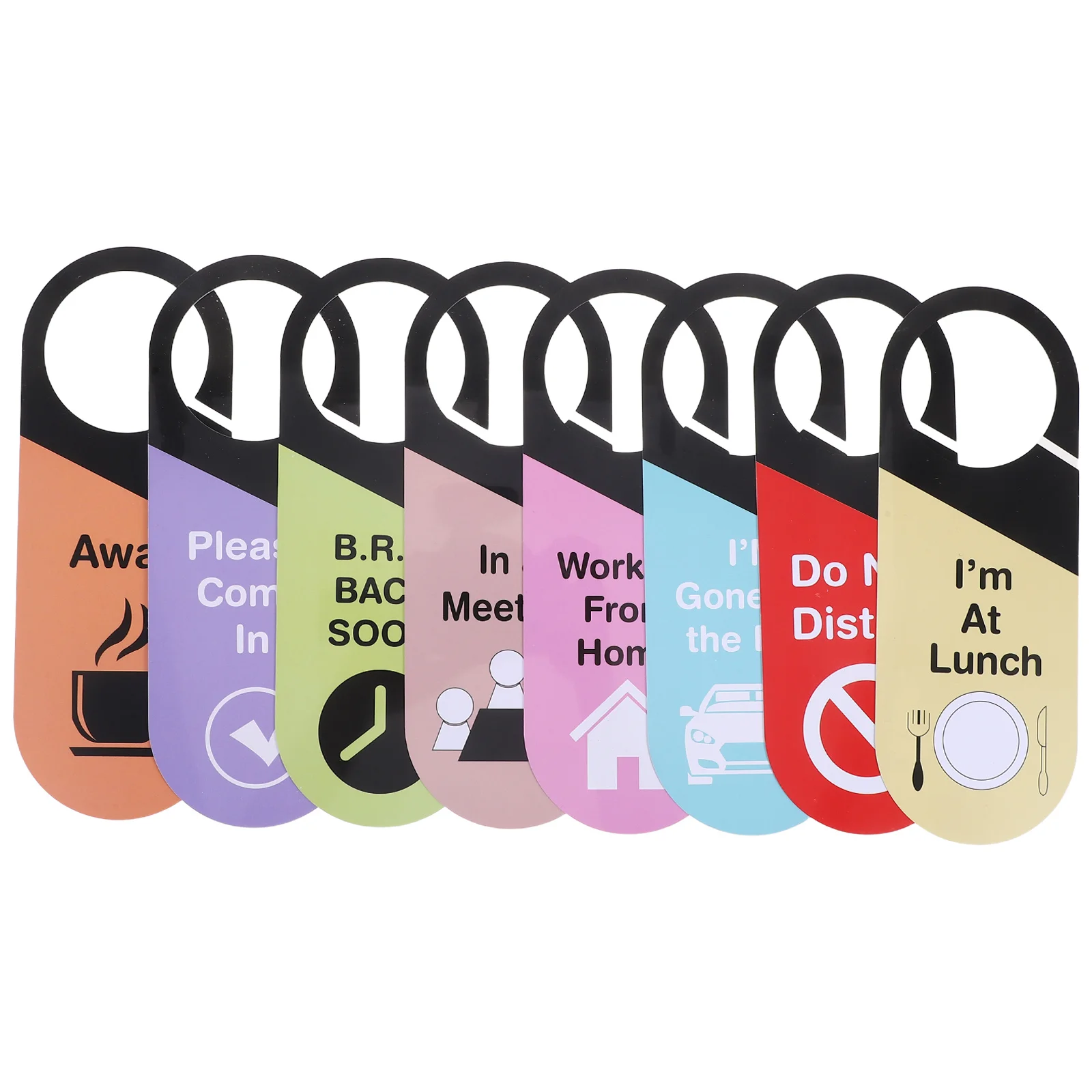 8 قطعة مكتب شماعات تسجيل مزدوج الوجهين لافتة للباب الوجهين بولي كلوريد الفينيل لا تزعج علامة ترحيب لاستخدام غرفة الاجتماعات المنزلية في الفندق #4