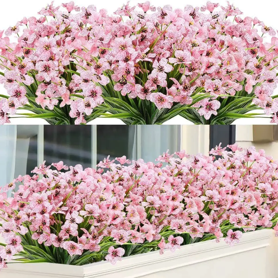 Künstliche Frühlingsgras-Veilchen verblassen nicht, 35 cm, Kunststoffpflanzen, Outdoor-Gartendekoration, künstliche Blumen, Familienparty-Dekoration – Detail 2