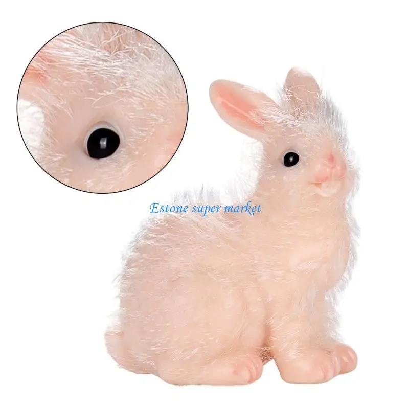 090B Silicone Thỏ Đồ Chơi Mô Hình Cuộc Sống Thực Tế Như Động Vật Hình Kid Nhận Thức Đồ Chơi