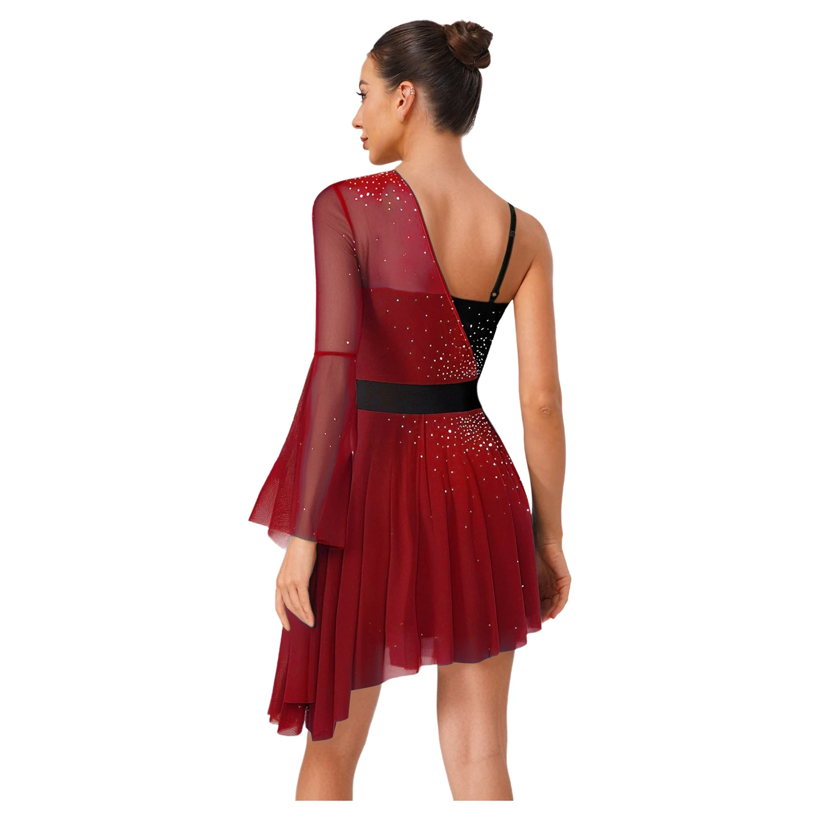 Justaucorps de gymnastique brillants pour femmes, robe de patinage artistique actif, Tutu de Ballet, robes de spectacle de danse contemporaine moderne