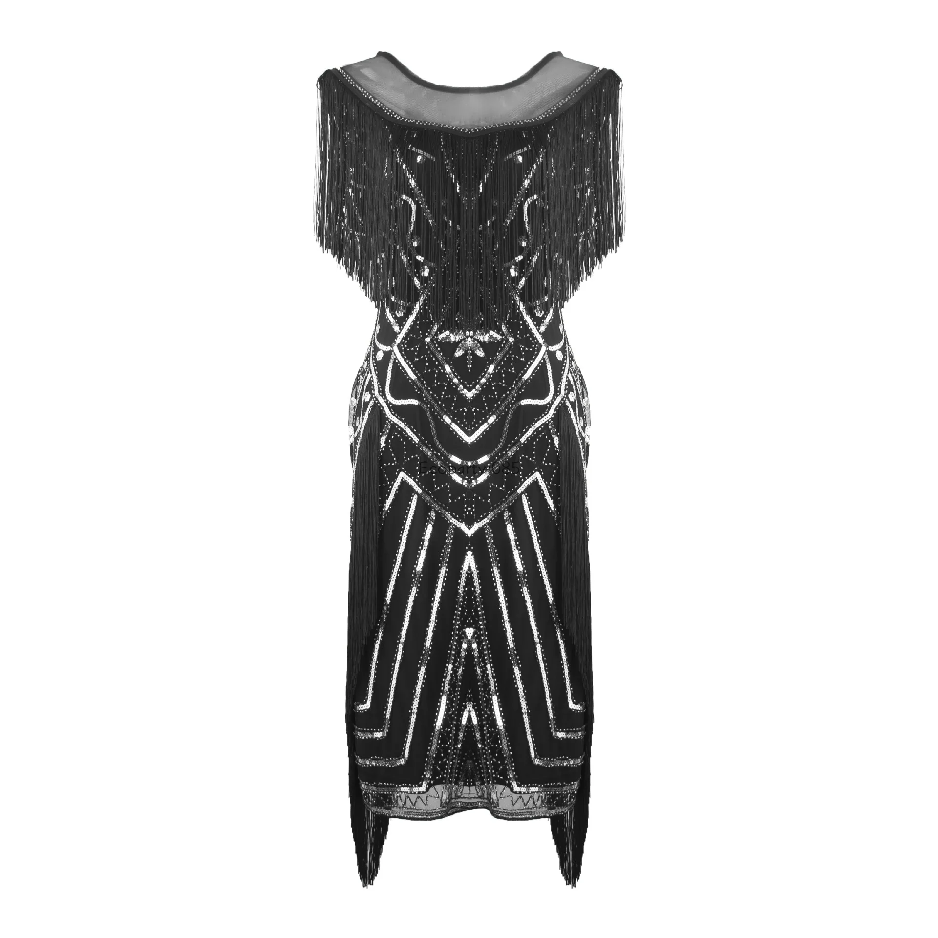 Women's 1920s Vintage Sequin Tassel Dress Ladies Gatsby High-end Banquet Party Evening Dresses Flapper Sequin Dress