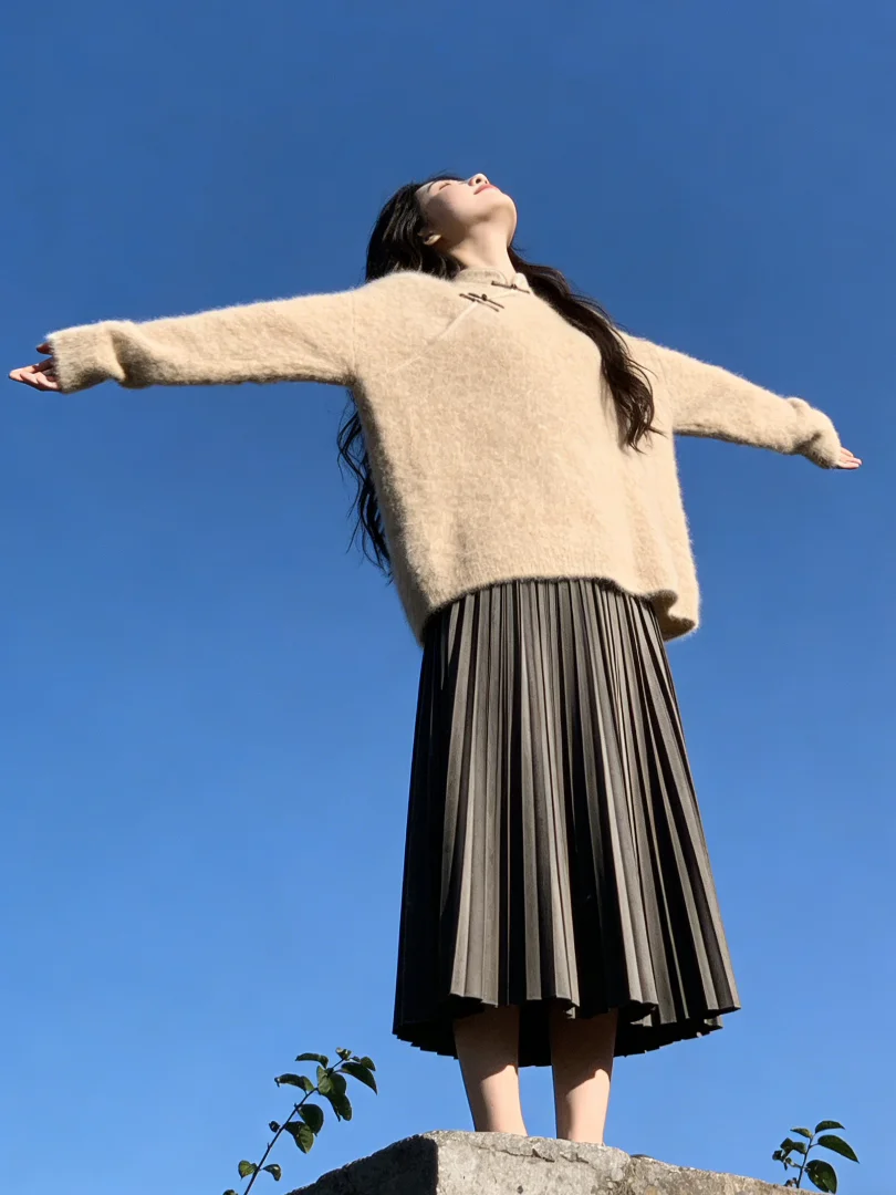 

Stunning Unique Knitted Sweater ort Sle Inner Wear Beautiful Korean Winter Faion High End Luxury Casual Loose Fit Long ...