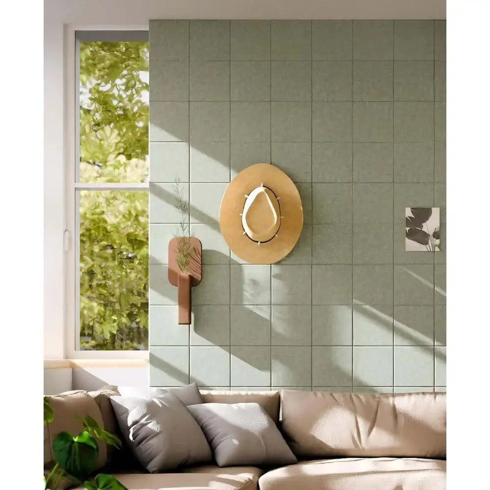 1 Pack Photo Display Felt Bulletin Board with Adhesive Noise Reducing Cork Board Sound Absorbing Bulletin Board Tile Wall Decor