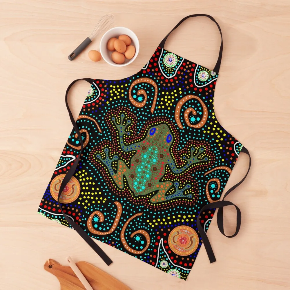 Aboriginal Art Frog Apron beauty master Home Supplies Beauty Apron