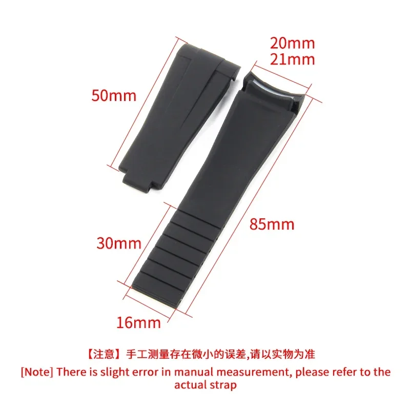 Black Red Blue High Quality Waterproof Sweatproof Watch Strap 20 21mm for Rolex Water Ghost Sports Silicone Arc Watchbands