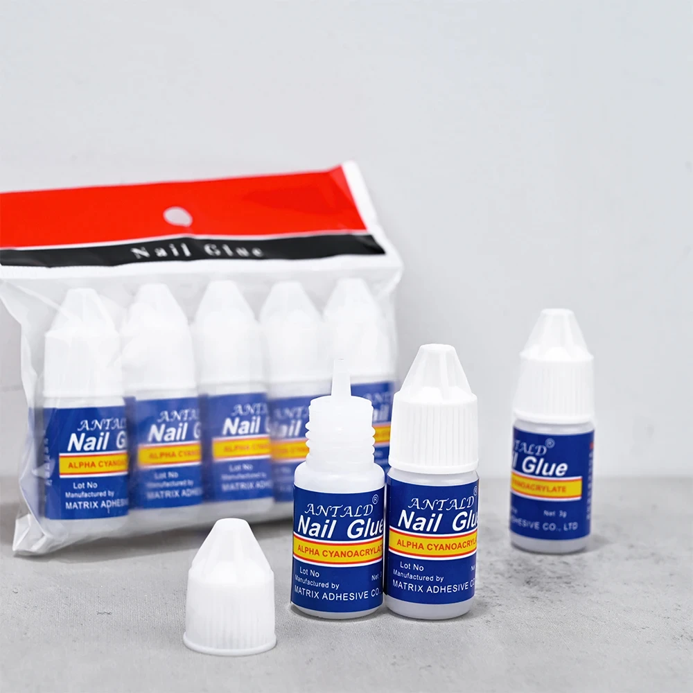 5Pcs/set Fast-Dry Adhesive Nail Tips Nail Glue 3g*5jars Super-Stong Bond Nail Glue For Nail Rhinestone&Nail Tips Manicure Glue