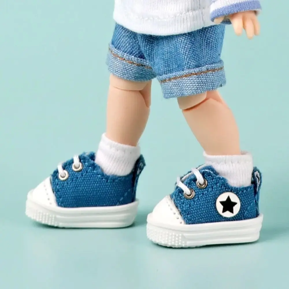 نجمة نمط Ob11 أحذية فستان منخفض أعلى دمية قماش أحذية أحذية رياضية التظاهر اللعب أحذية دمية عادية إكسسوارات دمي