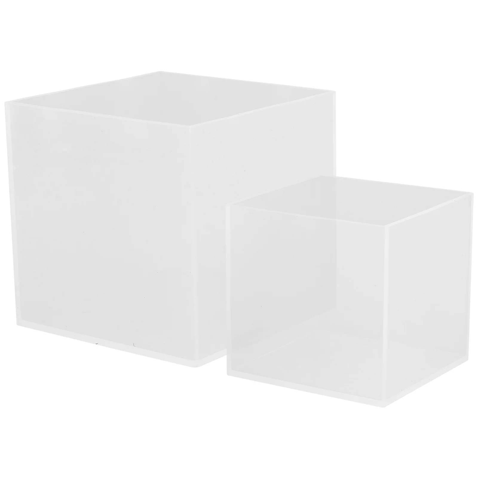 2Pcs Clear Silicone Cube Molds Square Epoxy Resin Transparent Casting Moulds DIY Art Projects Silicone Epoxy Molds