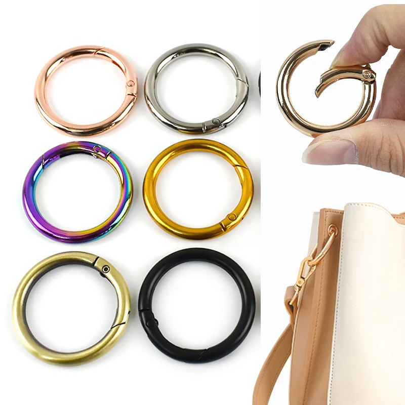 

20/30Pcs 16-50mm Metal O Ring Keychain Spring Buckle Hook Bag Chain Clips Snap Clasp DIY Jewelry Openable Round Carabiner Rings