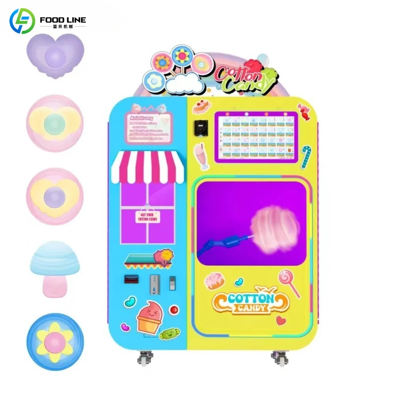 Factory direct sales cotton candy vending machine supports multilingual commercial Customized