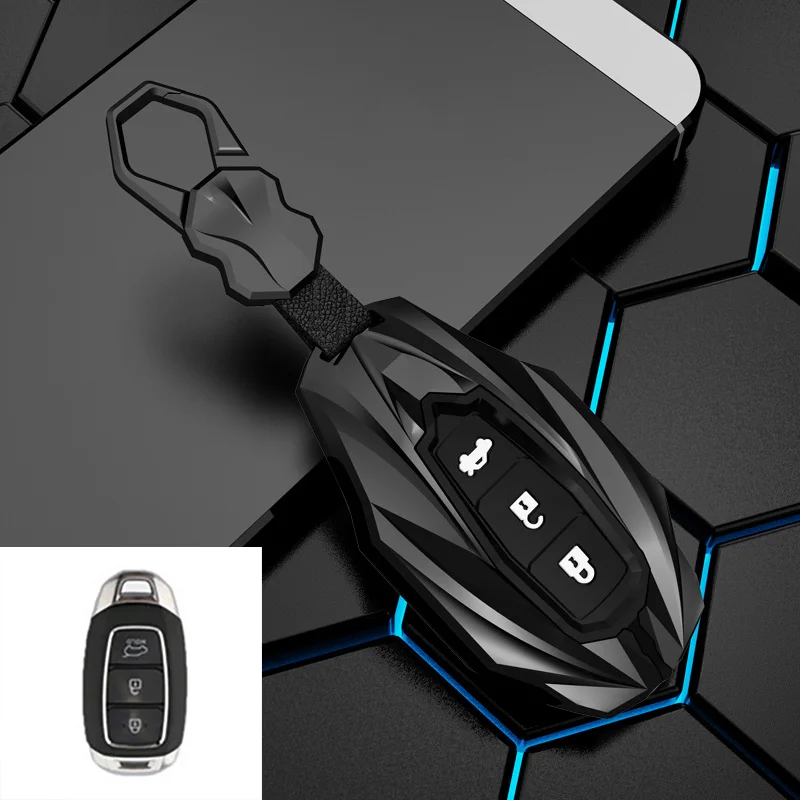 

Zinc AlloyCar Key Case Full Cover Shell Fob For Hyundai Santa I30 IX35 Encino KONA Solaris Azera Grandeur Elantra Accent Fe