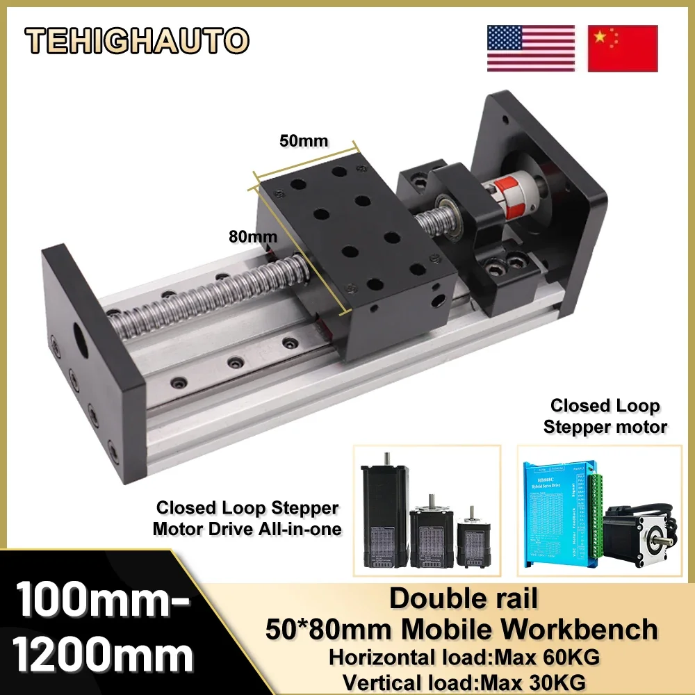 

Linear Rail Motor Kit CNC Ball Screw Sliding Table SFU1605 Nema23 Motor Slide Table Linear Guide Stage XYZ Axis Motion Module