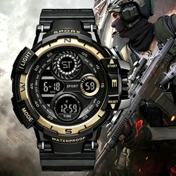 Military Sports Watches for Men Luminous Alarm-clock Calendar Stopwatch Multifunction Electronic Wristwatch for man Kids Teen