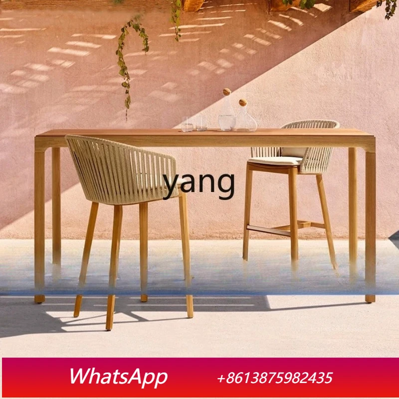 

MMM Outdoor Leisure Bar Stool Garden Villa Rattan High Stool Home Table and Chair