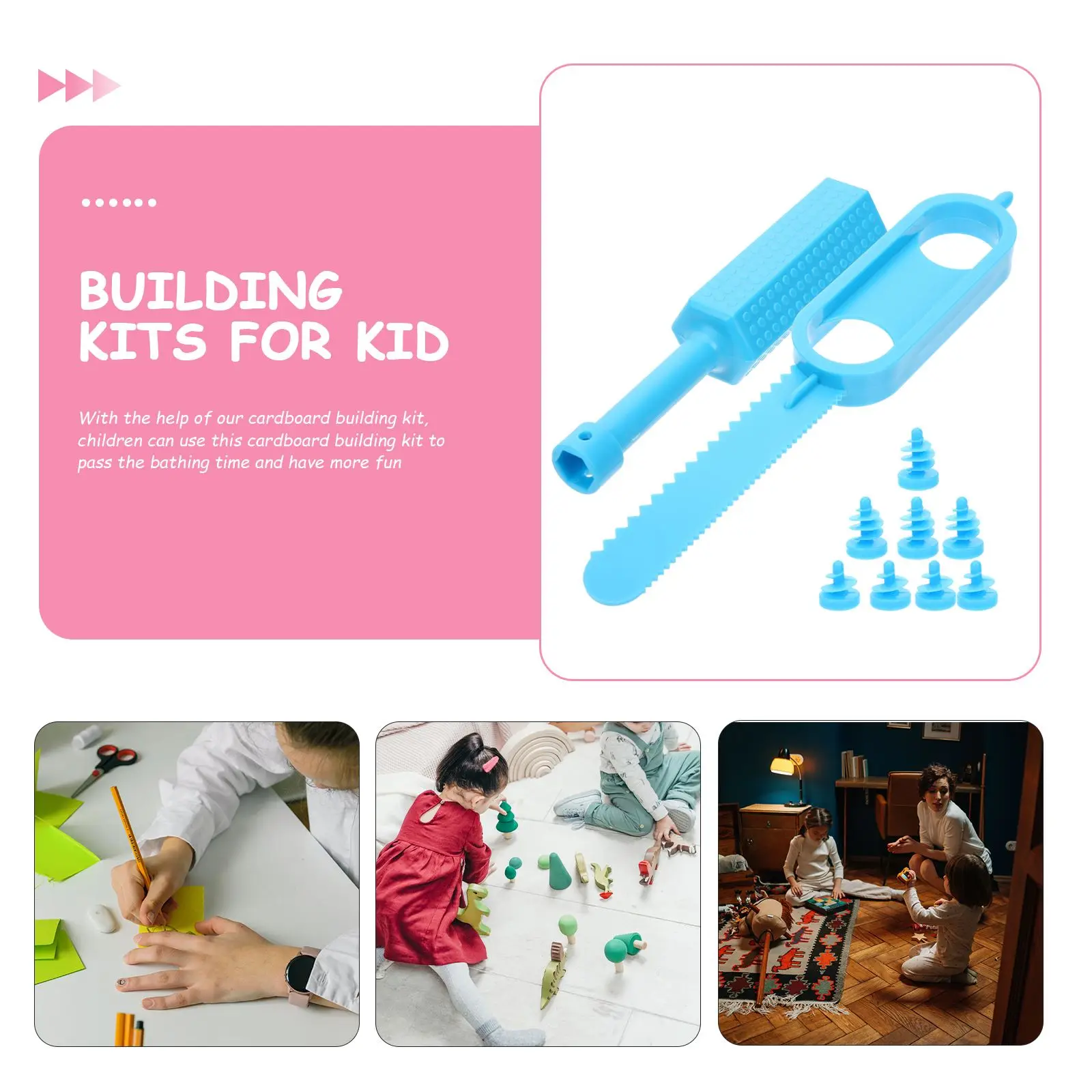 Herramienta de tornillo de cartón, Mini bloques, herramientas para niños, kit de herramientas de juguete de construcción, Kits de plástico para bebés