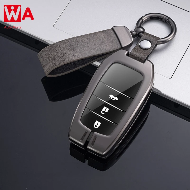 

New Zinc Alloy Leather Car Key Case Cover Shell For Toyota CHR Hilux Fortuner Land Cruiser 200 Camry Corolla Crown RAV4 Highland