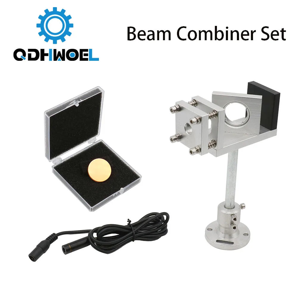 

QDHWOEL Beam Combiner Set 20/25mm ZnSe Laser Beam Combiner + Mount + Laser Pointer for CO2 Laser Engraving Cutting Machine