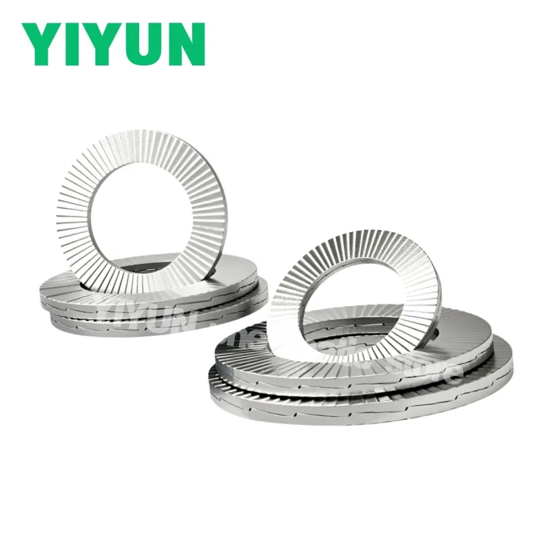 1-10pcs M3-M45 Double Fold Self-Locking Washer 65 Manganese Steel Serrated Anti-Lock Anti-Slip Locking Washers Fasten Screws