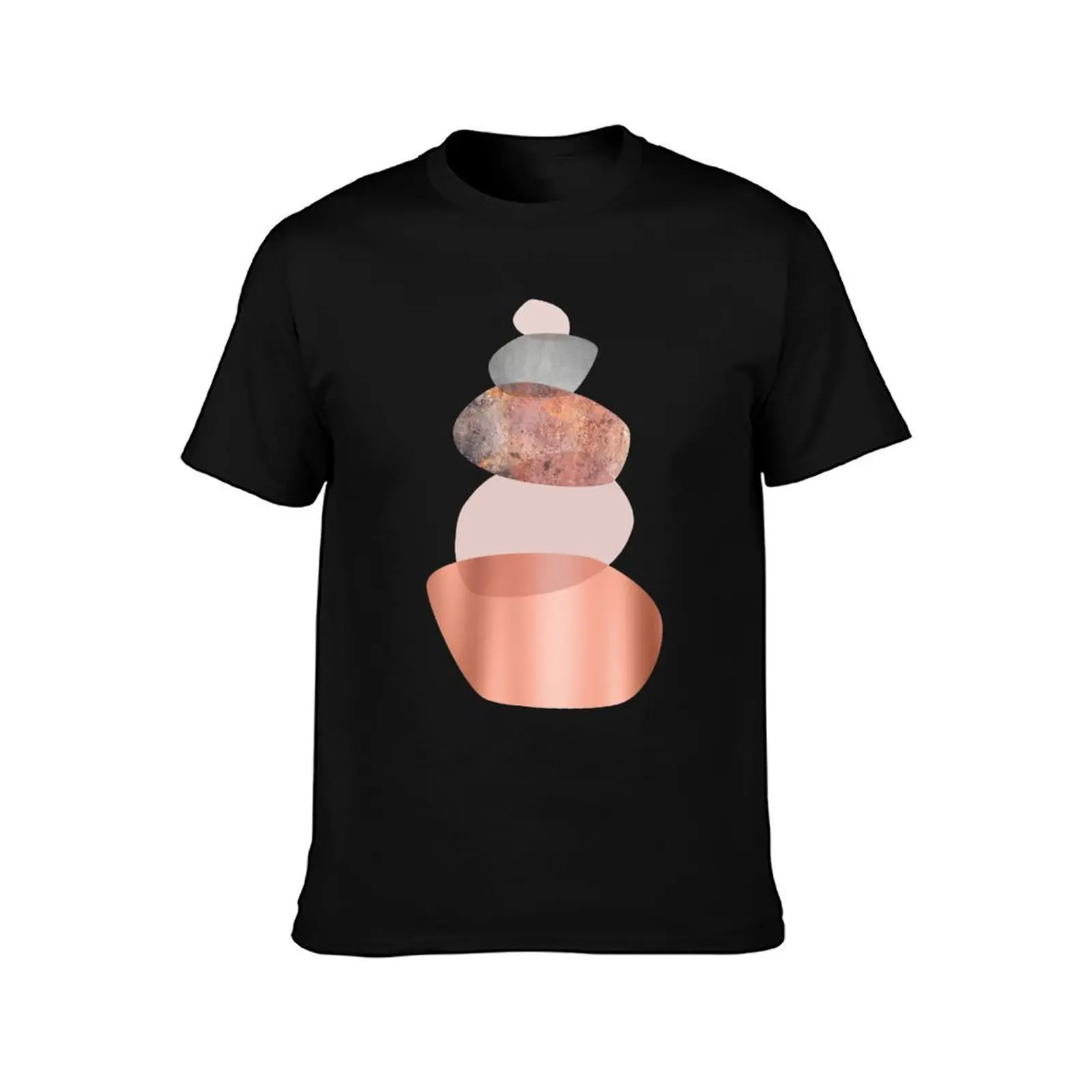 Blush and Copper Balance T-Shirt Basic Short Sleeve Cotton Blend T-Shirt