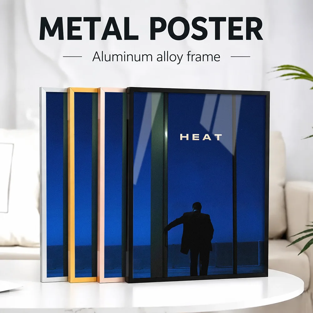 Heat Framed Metal Print Customized Photo Dramatic Screen Style Wall Art For Home Theater And Entertainment Room Film Buff Gift