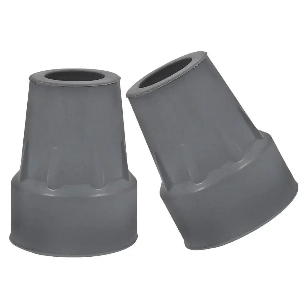 2Pcs Grey Rubber Crutch Tip Covers Antislip Floor Protective Easy Install Replacement for Canes Walkers Walking Sticks Seniors