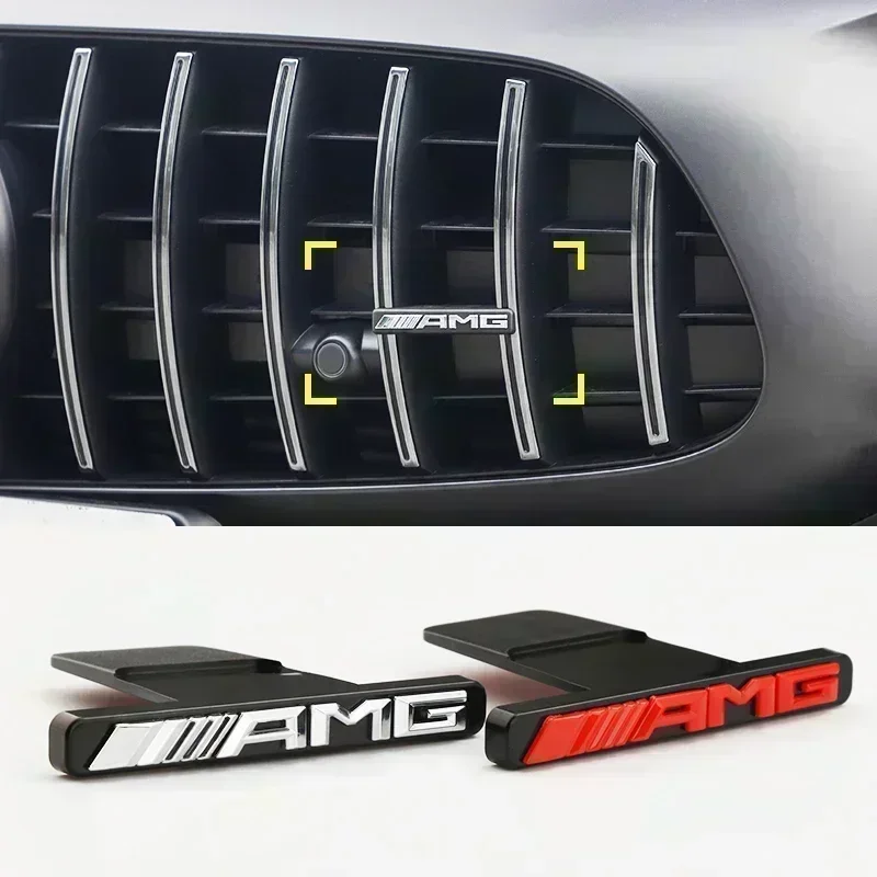 Car Front Grille Badge Logo Emblem Sticker For Mercedes Benz AMG Class W204 W205 W203 W206 W220 W211 W212 GLC CLS Accessories