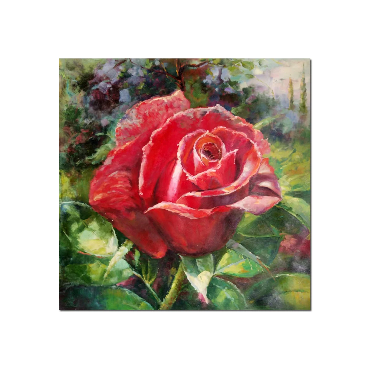 

Hand Painted IMPRESSIONISM Red Rose Oil Painting Classical Still Life Flowers Reproduction On Canvas Wall Art Home Decor