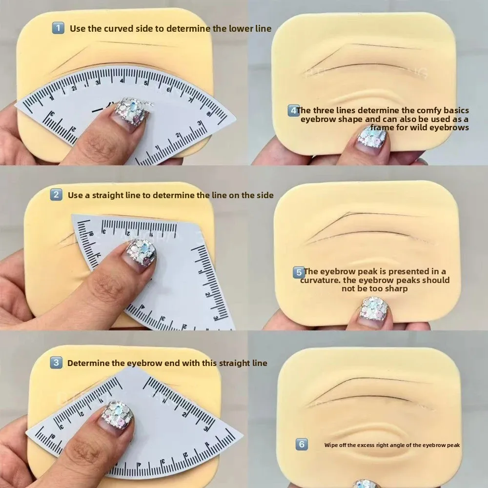 New Fast Drawing Eyebrow Drawing Eyebrow Desgin Ruler Reusable Shaping Makeup Drawing Guide Ruler Beauty Tool Tattoo Supplies
