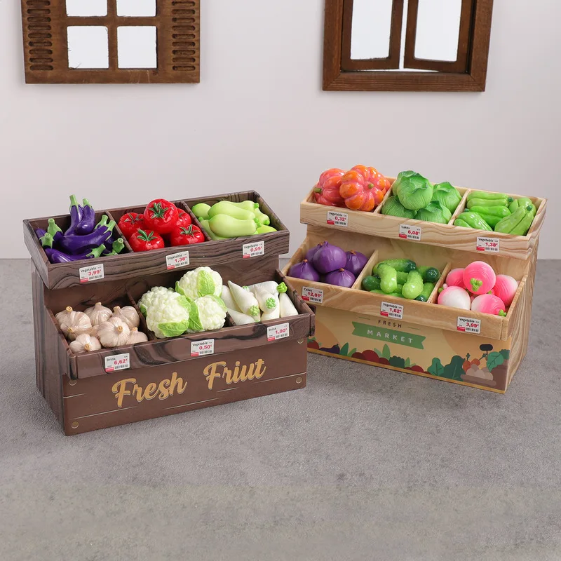 Mini armoire à légumes de Simulation, décoration de maison/supermarché, nourriture Miniature, maison de poupée, petits accessoires, Mod de Simulation de jouet