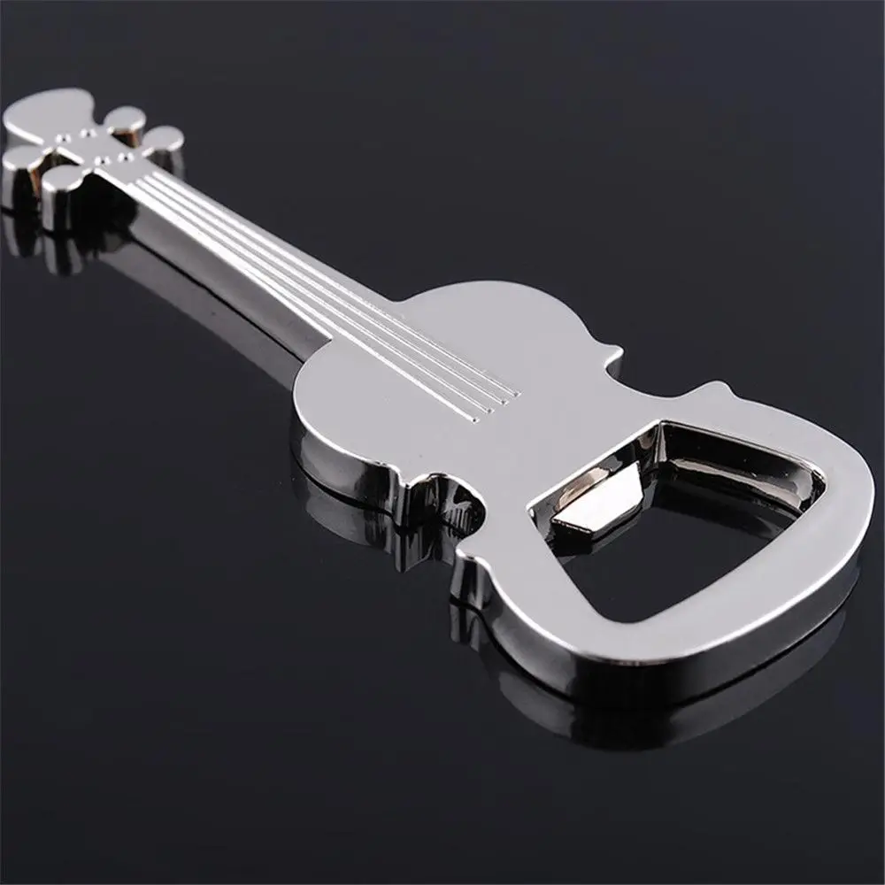 

Cute Silver Color Guitar Design Unique Gift Zinc Alloy Beer Opener Guitar Shaped Bottle Opener