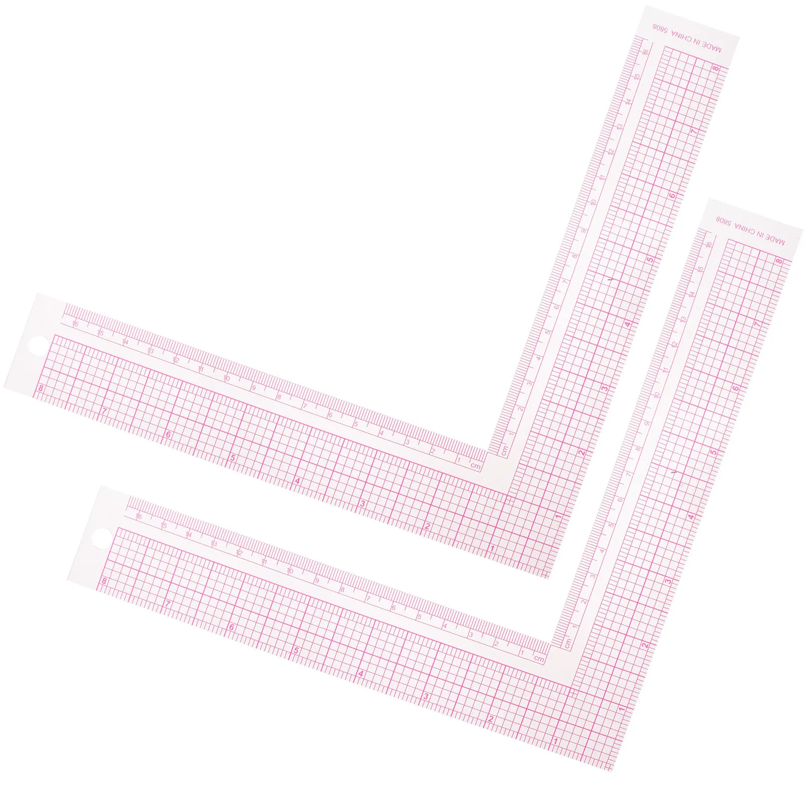 2Pcs Precision Clear L Shape Sewing Ruler with Accurate Graduations Professional Tailor Ruler for Fabric Measuring Quilting