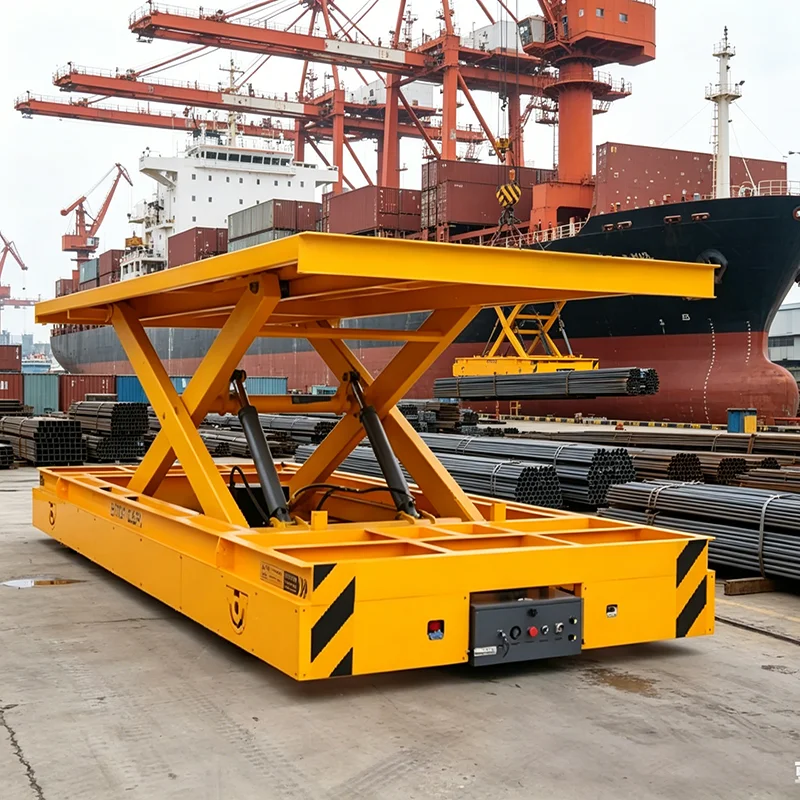 Customized 20Ton Rail-Less Steel Beam Transfer Cart Electric Remote Control Battery Driven Industrial Plant Heavy Load Transport