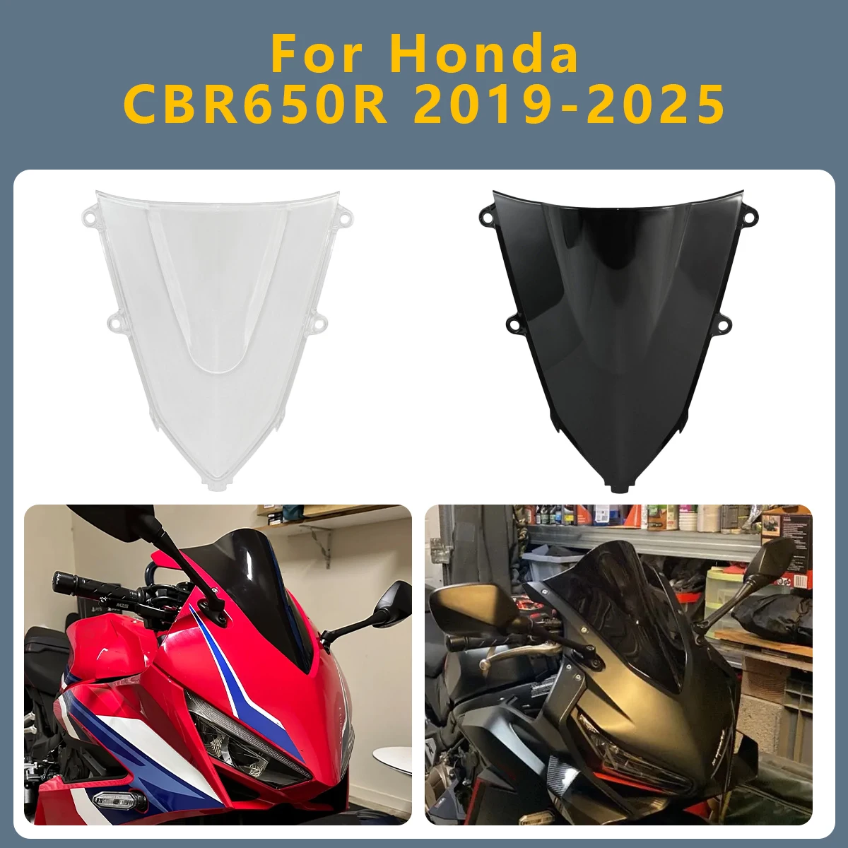 

Motorcycle Wind Windshield Windscreen Wind Screen Fairing For Honda CBR650R CBR 650 R 650R 2025 2024 2019-2023 CBR-650R CBR-650