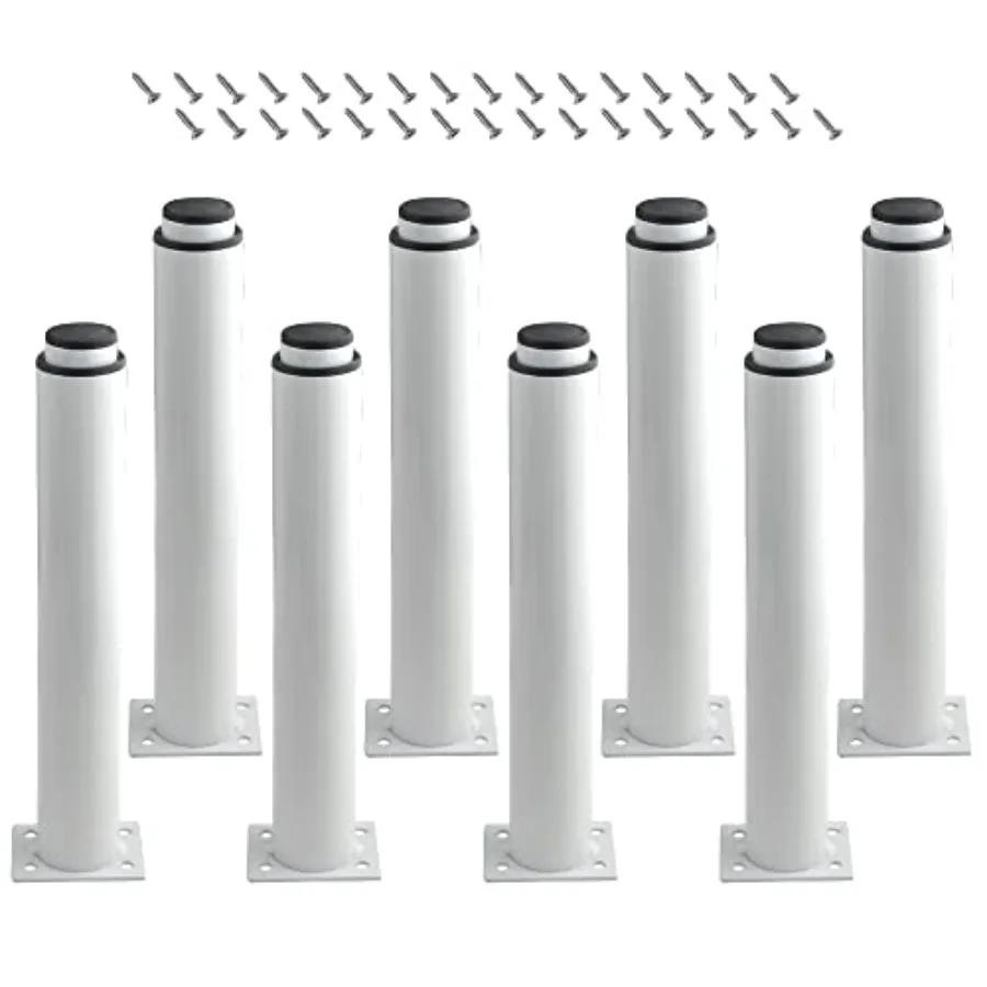 

8Pack Metal Adjustable Furniture Legs 10-16.5 Inch Cabinet Feet Legs Heavy Duty Bed Center Frame Slat Support Leg with 16 Screw