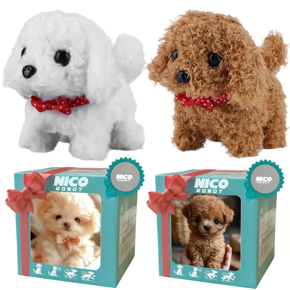 Interaktywna pluszowa zabawka piesek, elektroniczny robot pies chodzący, szczekający, potrząsający ogonem, mój realistyczny robot szczeniak, urocza miękka zabawka dla dzieci.