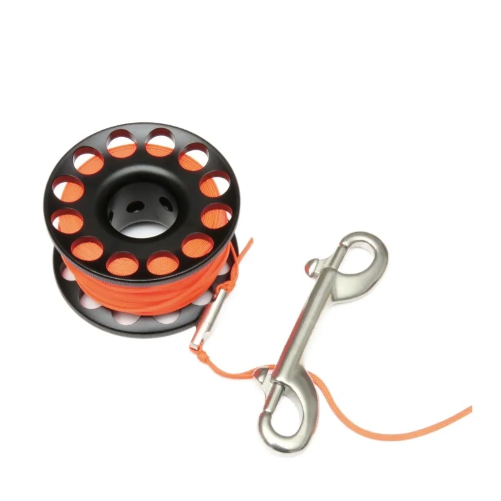 

Катушка-спираль для дайвинга с двойным крюком для подводных пещер и кораблекрушений, маркерная леска с защитой от потери, нержавеющая сталь, 15/30 м