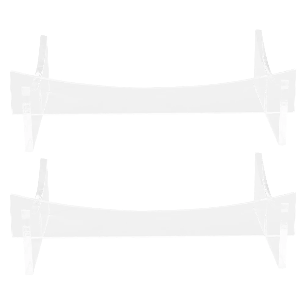 

2 Pcs Football Bracket Acrylic Display Stand Commemorate Holder Organizer Basketball Autographed
