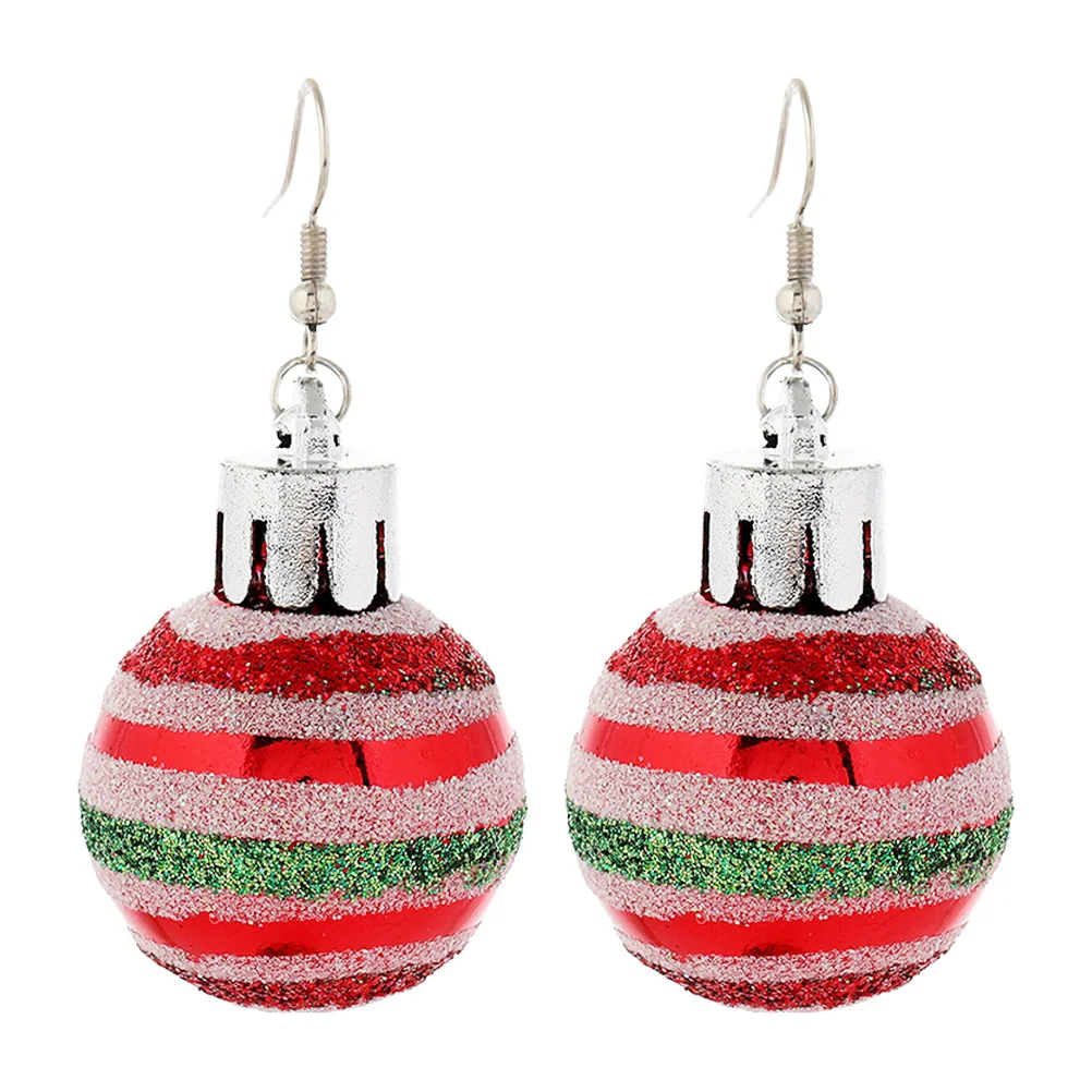

Christmas Ball Earrings Sequin Fashion Drop Jewelry for Women Lightweight Durable Plastic Metal Hook Novel Gift Party Wear Ear