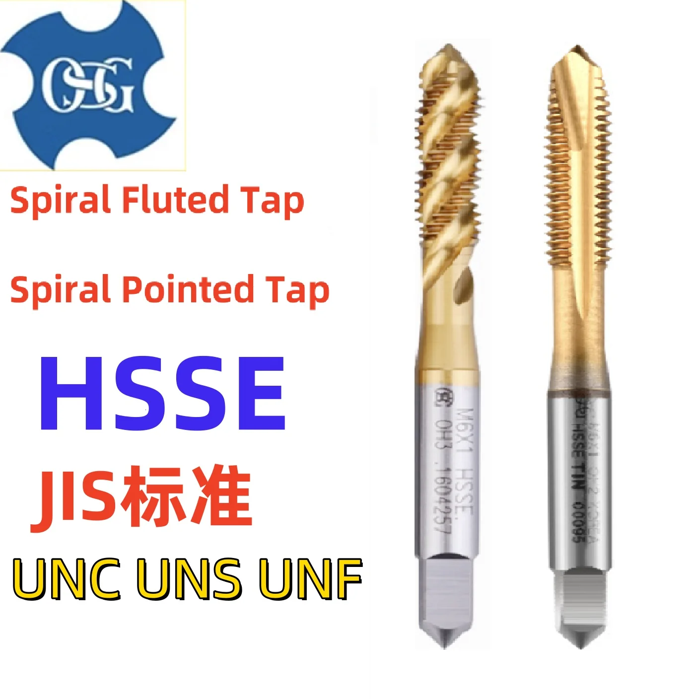 1PCS HSSE American Fine UNF UNS UNEF 3/16 1/4 Spiral Flute Spiral Flute Pointed Tap NanoCoated  Machine Screw Tap